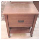 Wood Rolling Fliptop File Cabinet - 18" x 22" x 24