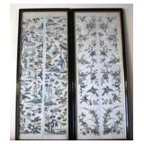 2 Framed Oriental Artwork - 9 x 22