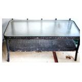 Outdoor Wicker Glass Top Coffee Table