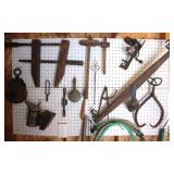 Lot of Antique Tools (on peg board)