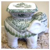 Ceramic Elephant Foot Stool - 16 x 17 x 8