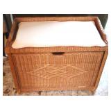 Wicker Bench w / Storage - 16" x 30" x 24"