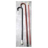 3 Wood Canes - 35" Long