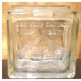 Peoples Drug Store Glass Bank - 5" x 5" x 3"