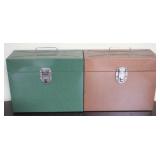 2 Metal File Boxes - 10" x 12" x 6"