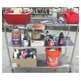 Metal Rolling Shelf w / Contents - 40" x 48" x 18"