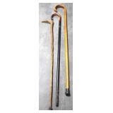 3 Wood Canes - 34" Long