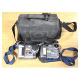 2 Sony Digital Cameras w / Bag