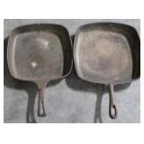 2 Cast Iron Pans - 9.5"