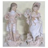 2 Ceramic Figures - 13" Tall
