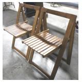 2 Folding Wood Chairs - 29" x 19" x 16"