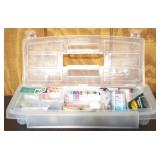 Plastic Storage Bin / tackle Box w / Tackle