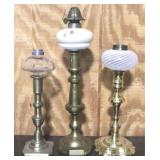 3 Oil Lamps - 11", 15", 12"