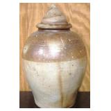 Art Pottery Jar w / Lid - 17" Tall