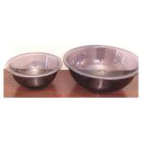 2 Purple Pyrex Mixing Bowls - 7" & 10" Round