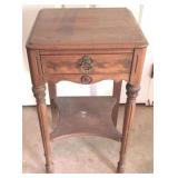 One Drawer Wood Stand - 30" x 16" x 14"