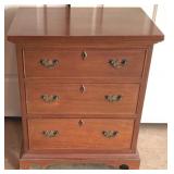 3 Drawer Mahogany Nightstand - 28" x 22" x 14"