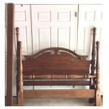 Wood Queen Bed with Rails - 68" x 64" x 82"