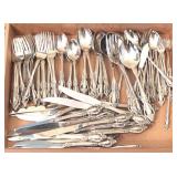 Tray Lot of Stainless Steel Flatware by Oneida