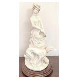 Woman with Dog Statue - 10" Tall
