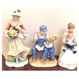 3 Figurines - 9", 6.5", 6" Tall