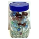 Glass Jar of Marbles - 7" Tall