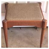 Vintage Mid-Century Bench w/ storage & Contents
