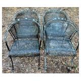 4 Metal Outdoor Chairs - 33" x 26" x 27"