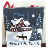 Slate "Peace on Earth" Sign - 13" x 11"