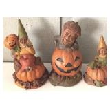 Tom Clark 3 Halloween Gnome Figures - 8" Tall