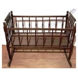 Antique Wood Crib - 27" x 37" x  20"