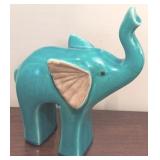 Art Pottery Elephant - 8" x 7"