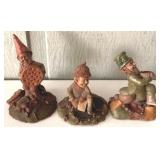 3 Tom Clark Gnome Figures - 6.5" Tall