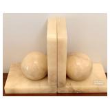 Genuine Alabaster Hand Carved Book Ends - 6" x 5"