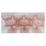 7 Pink Miss America Sherbets 4"