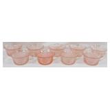 9 Pink Miss America Glass Cups 2"