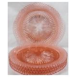 5 Pink Miss America 10" Dinner Plates