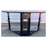 Black Entertainment Center w/ glass shelves