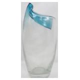 Blue Top Art Glass Vase 14"