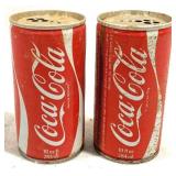 2 Vintage Coke Can (Shakers?) 4.5" Tall