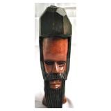 Carved Wood Head Figure - 7.75" tall