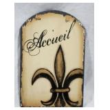 French "Welcome" Slate, 8.25 x 12.5