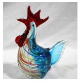Murano Glass Rooster, 8.25"