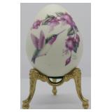 Painted Porcelain Egg with Stand 4.5"