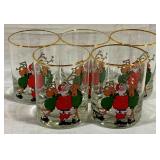 5 Christmas Glasses 4"