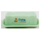 Jadeite Sunbeam Butter Dish 2.5x7x3