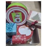 Lot Assorted Christmas Tins & Boxes