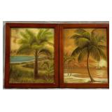 Pair Palm Tree Prints 11 x 9