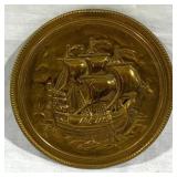 Brass 8" Molded Ship Wall Plaque