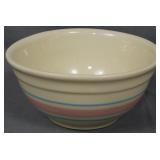 USA Pottery Pink & Blue Ring Bowl Ovenproof